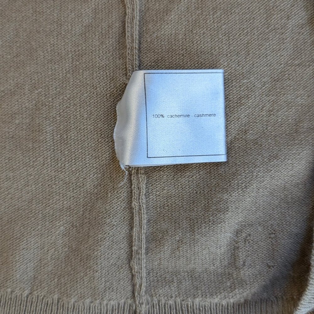 Chanel 2001 01A Light Brown Beige Cashmere Turtleneck Sweater Women FR44 M 8 10 - Picture 13 of 16